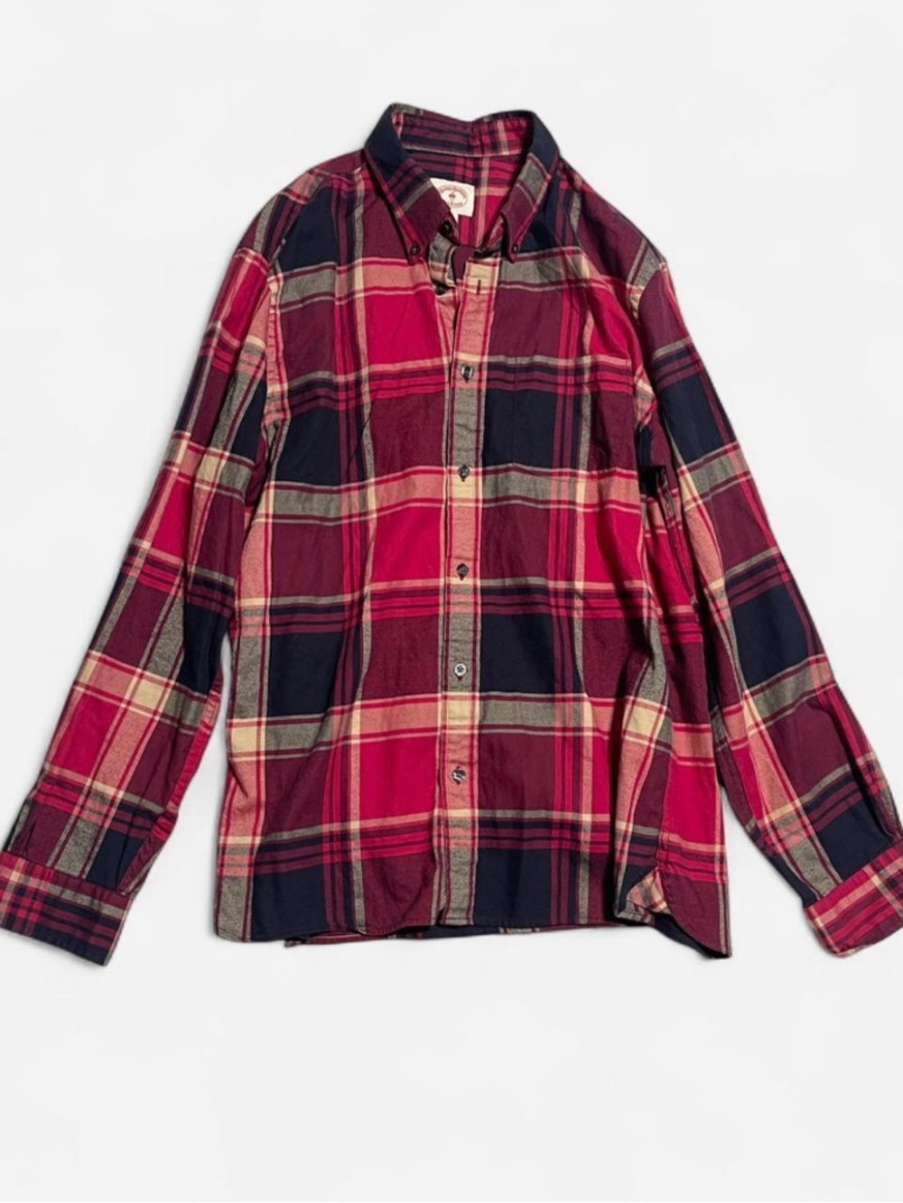 Brooks Brothers Red and Navy Plaid Button-Down Shirt